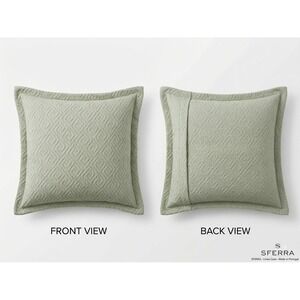 Sferra Portugal Sage Green Cotton Matelasse Pillow Sham Textured Geometric HTF